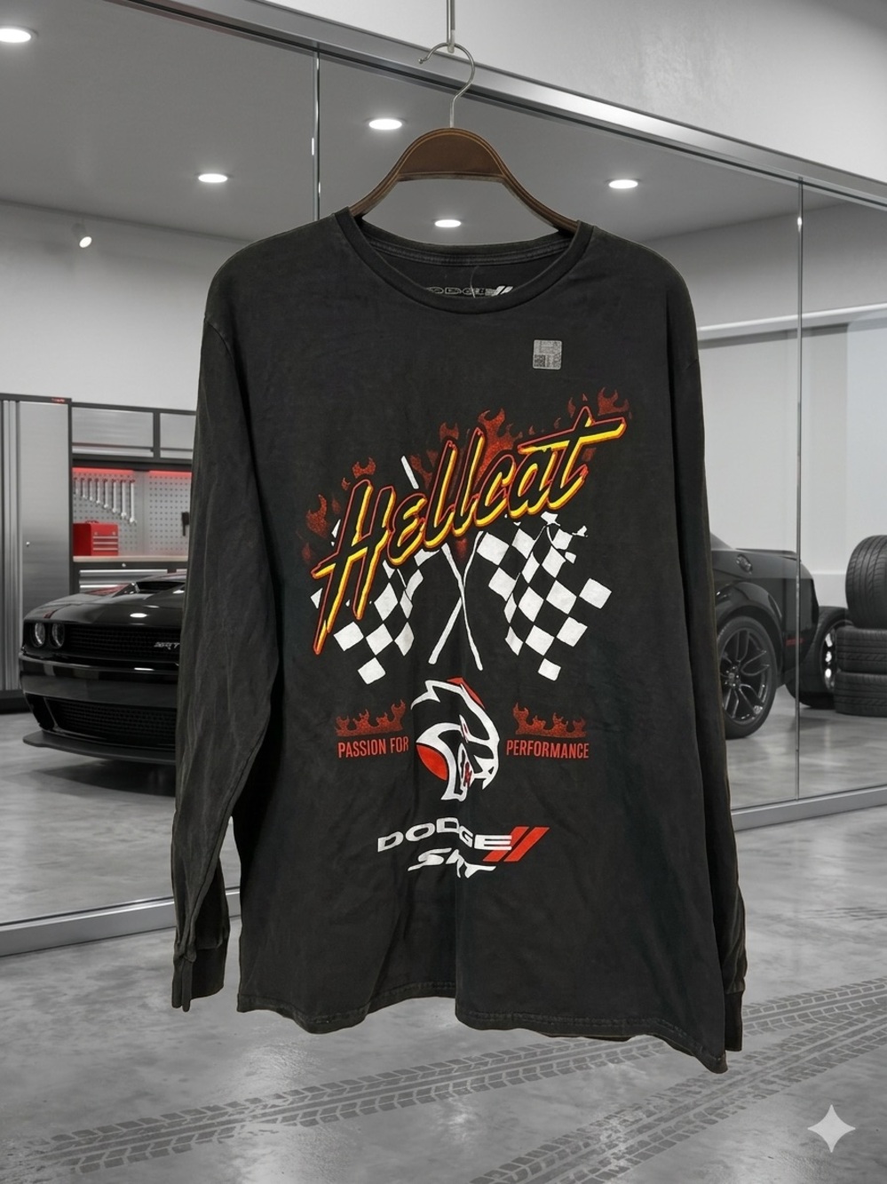 Hellcat Graphic Long-Sleeve Tee — Black